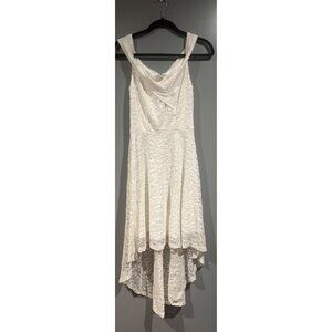 Juniors S Ivory Lace High Low Maxi Dress Light Fairy Romantic Prom Graduation